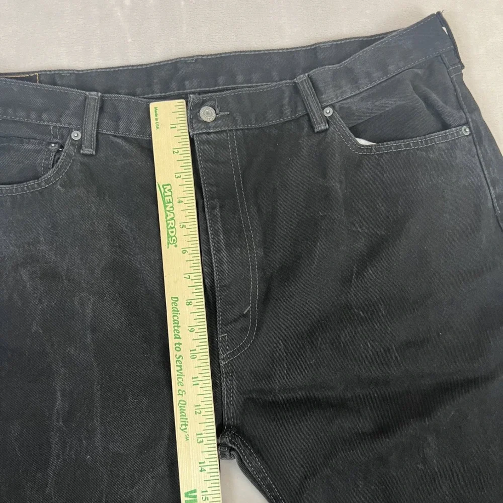 Levis 505 Jeans Mens 44x30 Black Faded Straight Leg Workwear Americana Grunge